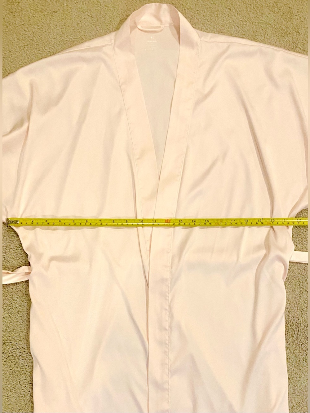 AW Bridal Robe Satin Romantic Feminine Bathrobe Pockets Pink Large - Picture 5 of 6